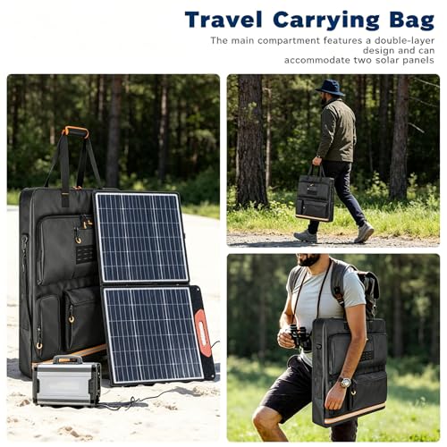 Bolsa para panel fotovoltaico con correa ajustable y funda compacta ligera 8
