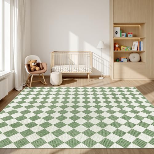 Tapete decorativo Kiginara 5x7 verde tablero miniatura 4
