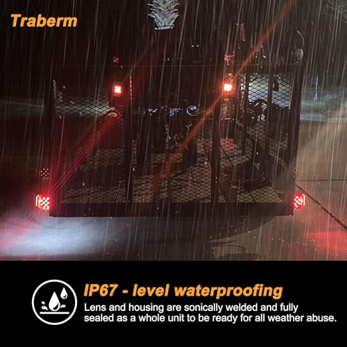 Traberm LED Trailer Tail Light Kit 2Pcs Square Stop Turn Tail Brake Lights by Traberm - Used condition - Image 7