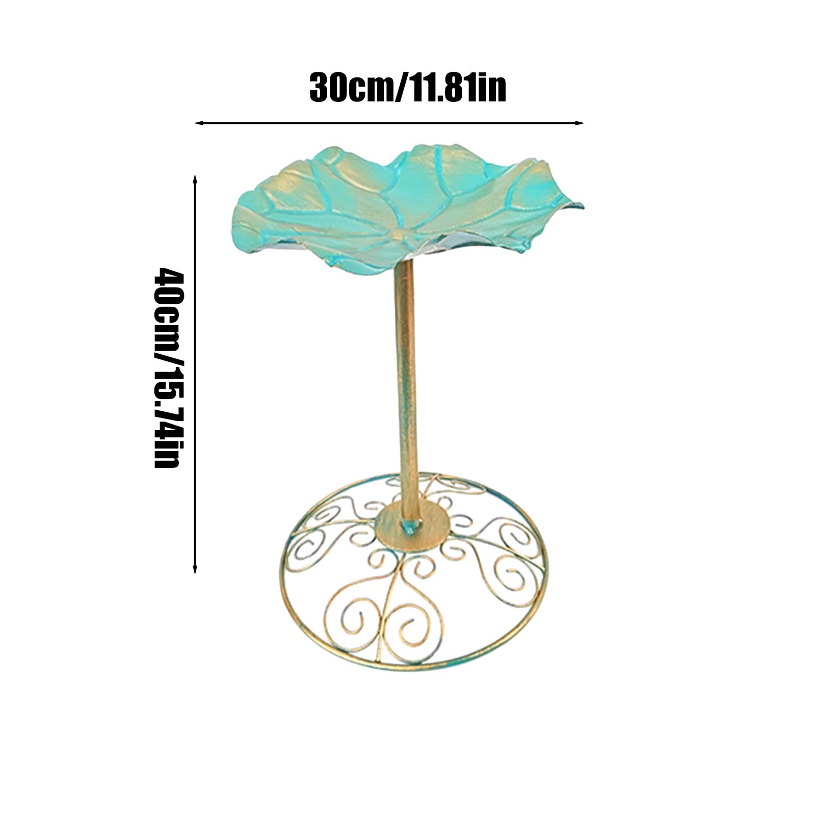 Vasca per uccelli da giardino, piedistallo in ferro, antiruggine, decorazione per recinzione, cortile, portico, prato, cortile, balcone