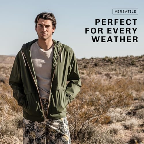 Weatherproof Vintage Mens Lightweight Waterproof Coated Hooded Rain Jacket- Light Windbreaker Raincoat for Men- Rain Slicker4