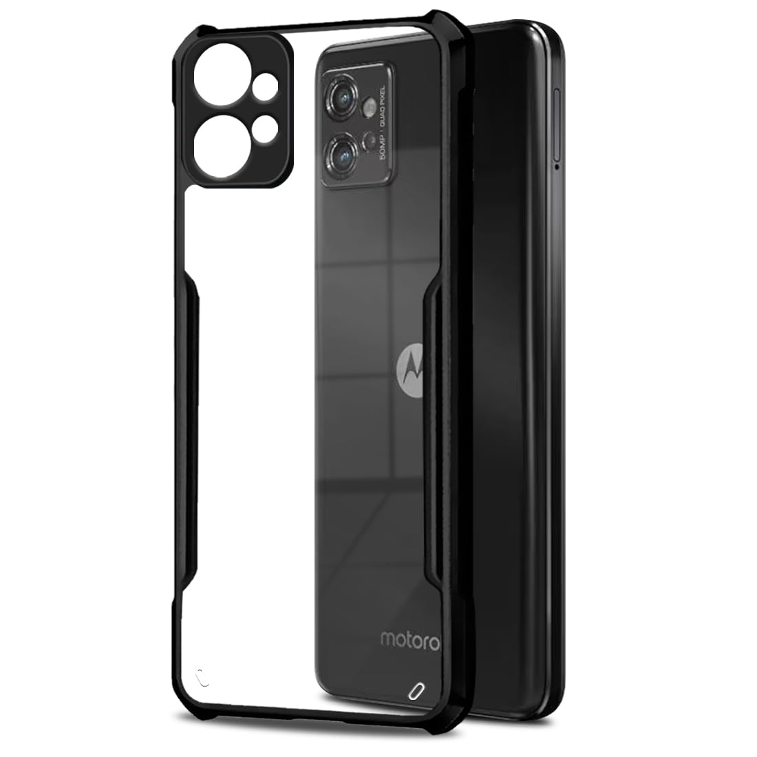 Fashionury Shockproof Crystal Clear Back Cover Case for Motorola Moto G32 | 360 Degree Protection | Protective Design | Transparent Back (PC & TPU | Black Bumper) (B0CBFTZGPK) Amazon Price History, Amazon Price Tracker