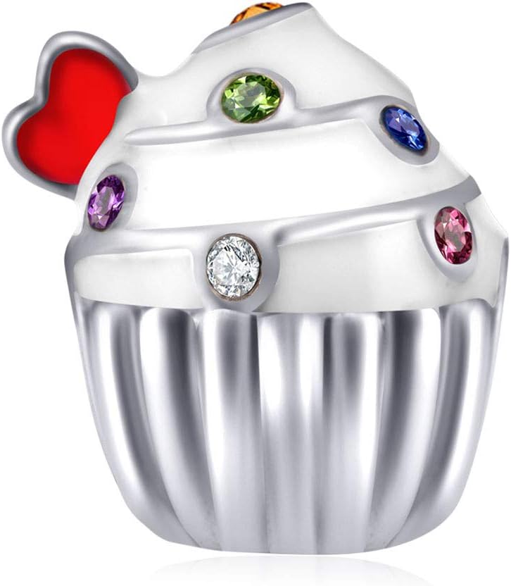 EMOSTAR 10 to 20 21 22 23 24 25 28 30 33 35 40 45 50 55 60 65 70 75 80 Birthday Charms fit European Anniversary Bracelet Necklace, Dangle 18K Golden Number Heart Pendant with CZ, for Women/Men