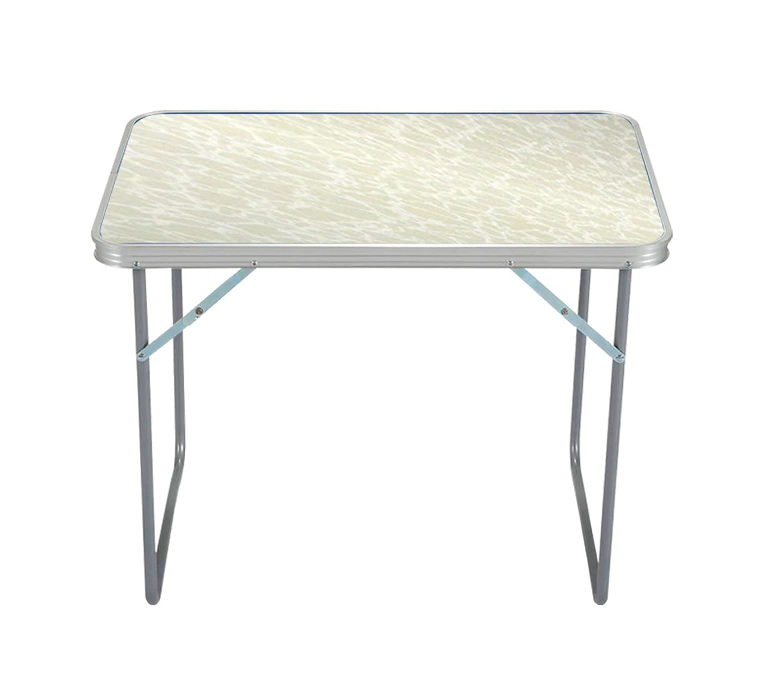 Camping Table Portable Picnic Table Aluminium Folding Table Indoor Outdoor Table Heavy Duty Garden Trestle Set for BBQ Picnic Party, Load Capacity 15KG (White)