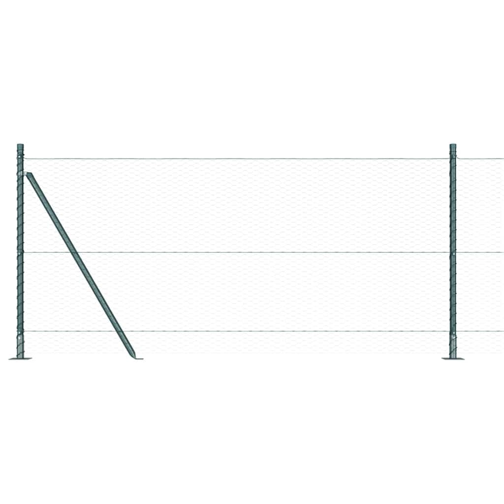 Steel PVC Fence Post Green 100 x 1 m 25 mm Mesh Garden Security Barrier Corrosion Resistant Outdoor Enclosure Set with Concrete Posts Easy Assembly