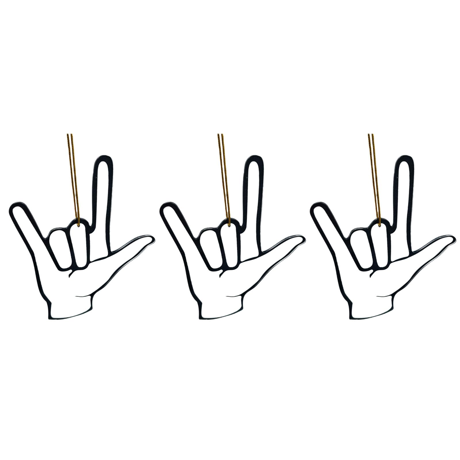 Buxuaaaa I Love You Hand Gesture Ornament Home Decor and Car Accessory ForXmas Tree Decor Hangings Pendant Car Interior Decoration