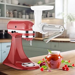 Fruit & Vegetable Strainer Attachment Set for KitchenAid Stand Mixer, Includes Food Grinder Attachment with Sausage Stuffer Tubes and Juicer Auger, Meat Grinder Attachment for KitchenAid by InnoMoon