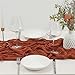 DOLOPL Thanksgiving Table Runner Fall Cheesecloth Table Runner 13.3ft for Thanksgiving Decorations, Rust Gauze Cheese Cloth Runner 160inch Long for Wedding Bridal Baby Shower Table Decorations
