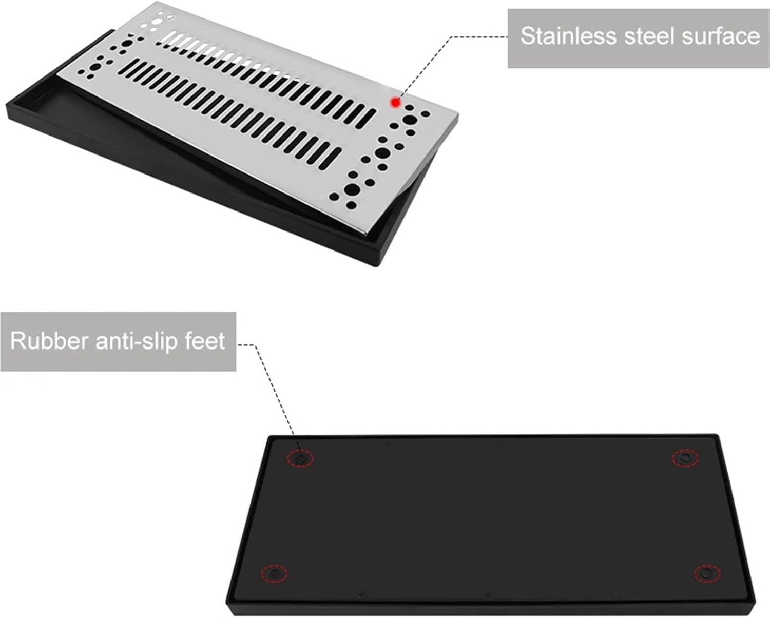 Stainless Steel Counter Drip Tray Suface Mount Beer Drip Tray For Kegerator Restaurants Kitchens Bars