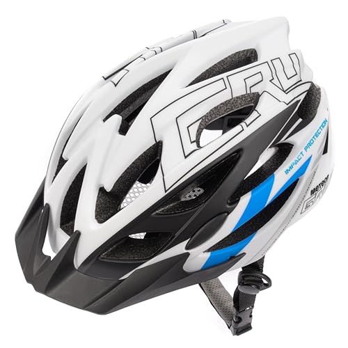 FISCHER Erwachsene Fahrradhelm, Radhelm, Cityhelm Urban Lano, S/M, 52-59cm, weiß blau, mit beleuchtetem Innenring-System, ÖKOTEST-Testsieger 3 meteor Fahrradhelm Herren Damen Kinder-Helm MTB rollerhelm kinderfahrradhelm Mountainbike rennradhelm Inliner skaterhelm BMX fahradhelm Scooter Jungen Bike Helmet L 58-61 cm Weiß/Schwarz/Blau