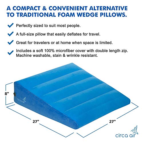 Circa Air Inflatable Wedge Pillow & Knee Pillow Bundle - Travel Wedge Pillow & Leg Positioner Pillow. Light & Portable #TOP1