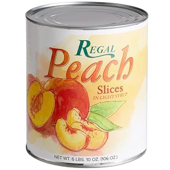Generic #10 Can Sliced Peaches in Light Syrup - 6/Case