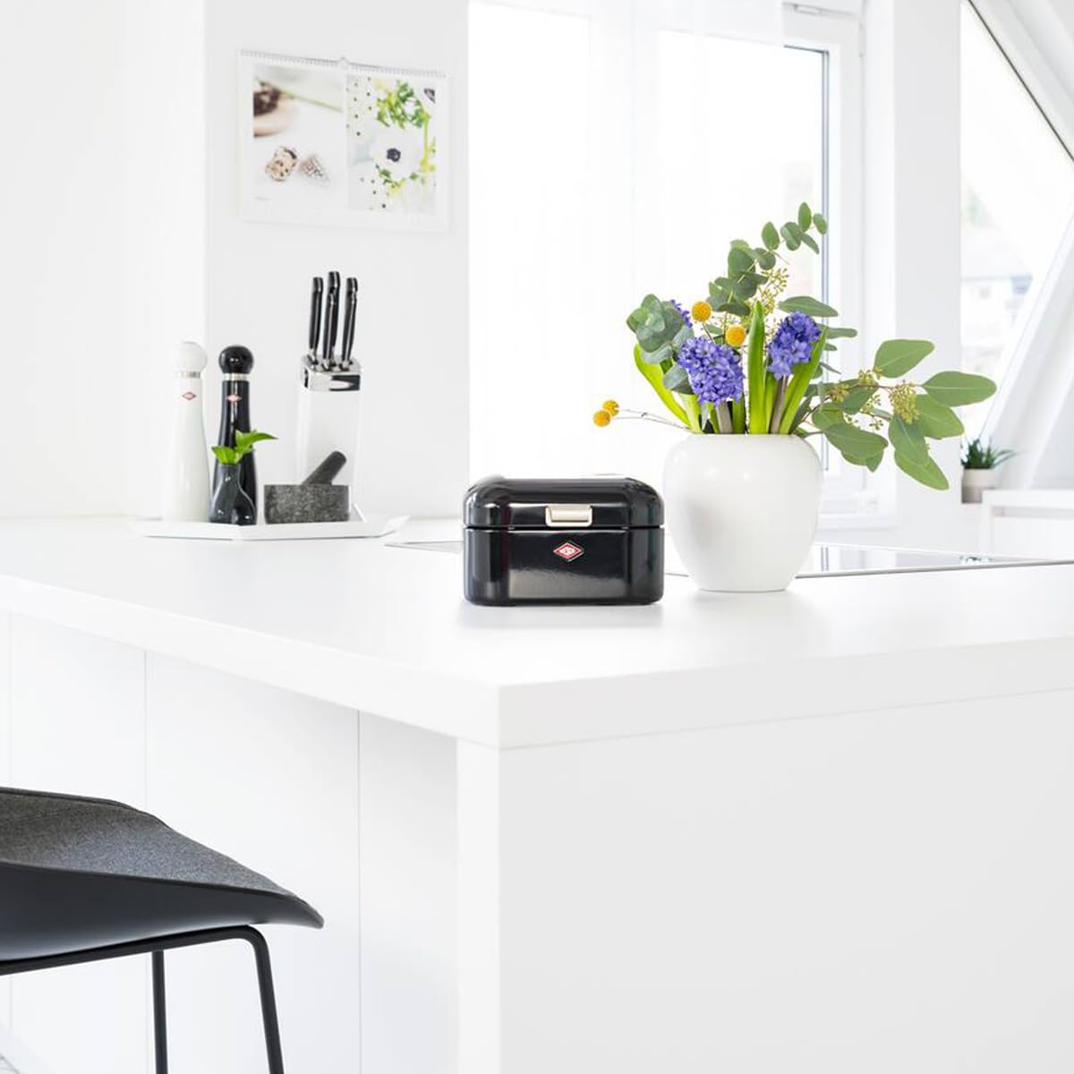 WESCO Boîte à Pain Single Grandy De Couleur Noire, Tôle