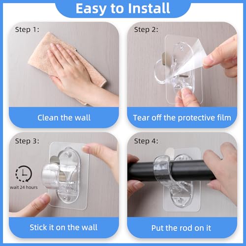 image for ANDGOO 6 Pack No Drill Curtain Rod Brackets, Curtain Hanger, Renter Fr