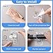 ANDGOO 10 Pack No Drill Curtain Rod Brackets, Renter Friendly Self Adhesive Curtain Rod Holders, Heavy Duty No Drilling Curtain Rod Hooks for Apartment Bedroom Bathroom Dorm Kitchen, Transparent