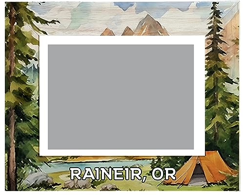 R and R Imports Raineir Oregon Souvenir Wooden Photo Frame Camping Tent Design Horizontal