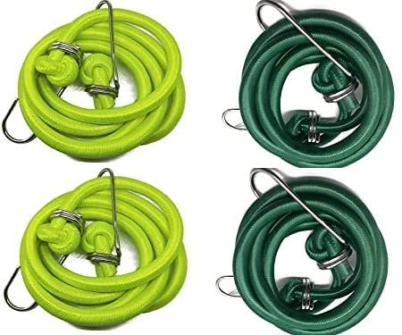 High Strength Elastic Nylon and Polyester Bungee/Shock Cord Cables for Bikes, Multi Color Luggage Strap Tying Rope with Hooks | Assorted Neon Color (2) (B0C5QT5BXC) Amazon Price History, Amazon Price Tracker