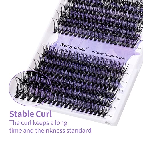 Individual Lashes 240PCS Cluster Lashes Extension D Curl 0.07mm 30D/40D Mixed 16-20mm Lash Clusters Wide Stem Individual Eyelashes Clusters DIY Eyelashes Extensions(30D+40D-0.07-D-MIX16-20) - Image 2