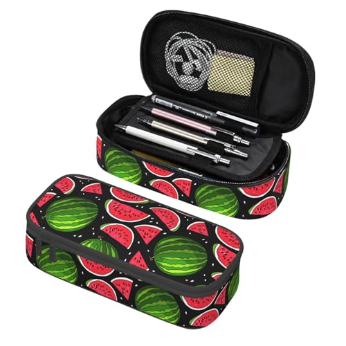 Image of Watermelon Fruit Pencil Case Big Capacity Storage Pencil Pouch Stationery Bags With Zipper Portable Pen Holder Box Organizer For Boys Student College School Office Supplies