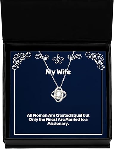 Funny Wife Gifts, All Women Are Created Equal but Only the Finest Are Married, Gag Birthday Love Knot Silver Necklace From Wife, Wife gift ideas for