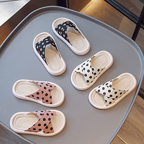 Girls Polka Dot Slides Kids Soft Sole Anti Slip Open Toe Beach Swim Pool Water Sandals Toddler Home Shower Slipper4