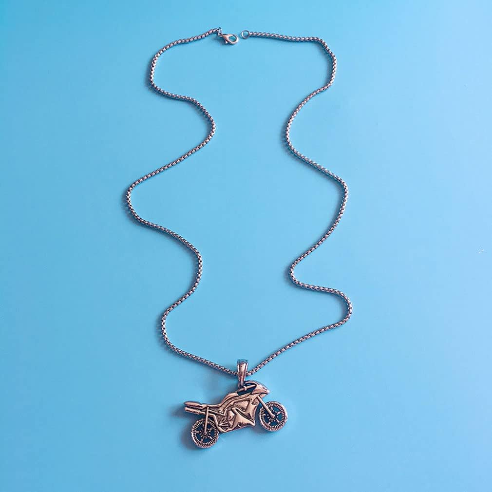 YAZILIND Titanium Steel Personality Motorcycle Shape Pendant Necklace Men's and Women's Vintage Hip-hop Style Jewelry - Image 5