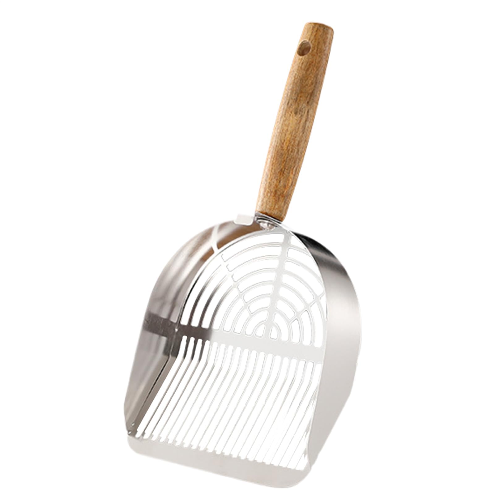 Paletta per lettiera, Acciaio Inossidabile antiruggine, Filtro Portatile con Manico Lungo ergonomico, Accessori for Animali Domestici(Stainless Steel Style)