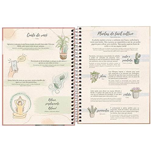 Planner Espiral 17,7 x 24 cm Naturalis 2022 - Estampa Let life grow fundo verde - Tilibra