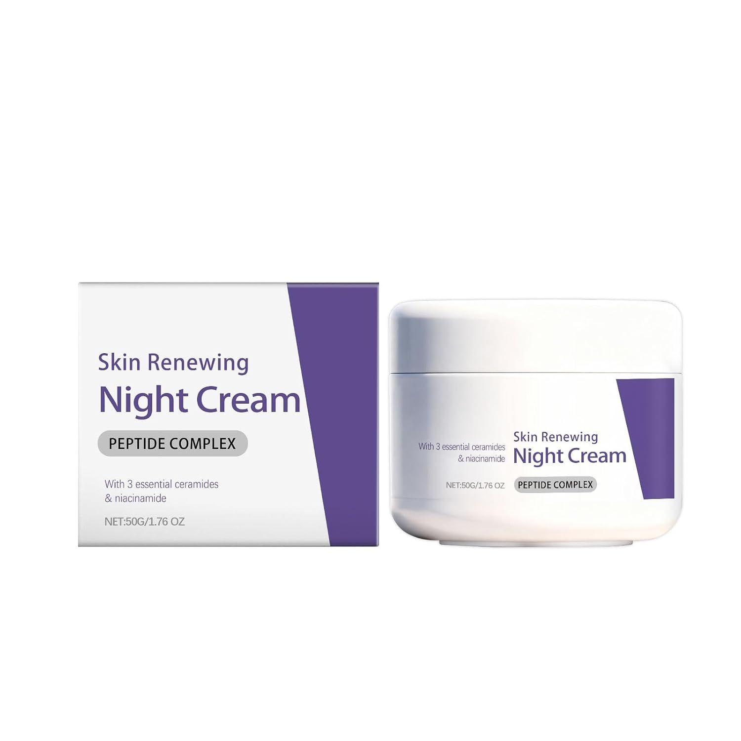 rabuu Anti-Aging Night Cream For Face - Deep Hydration, Wrinkle Reduction, Brightening & Firming Moisturizer, Lightweight Non-Greasy Formula