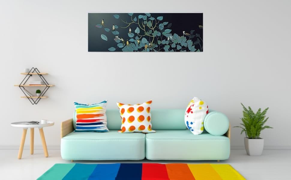 Image of Polyester Printed Air Conditioning Dust Cover Folding Designer Ac Cover For Indoor Split Ac 1.5 Ton (97X 31X 21 Cm ) (Green Pan)