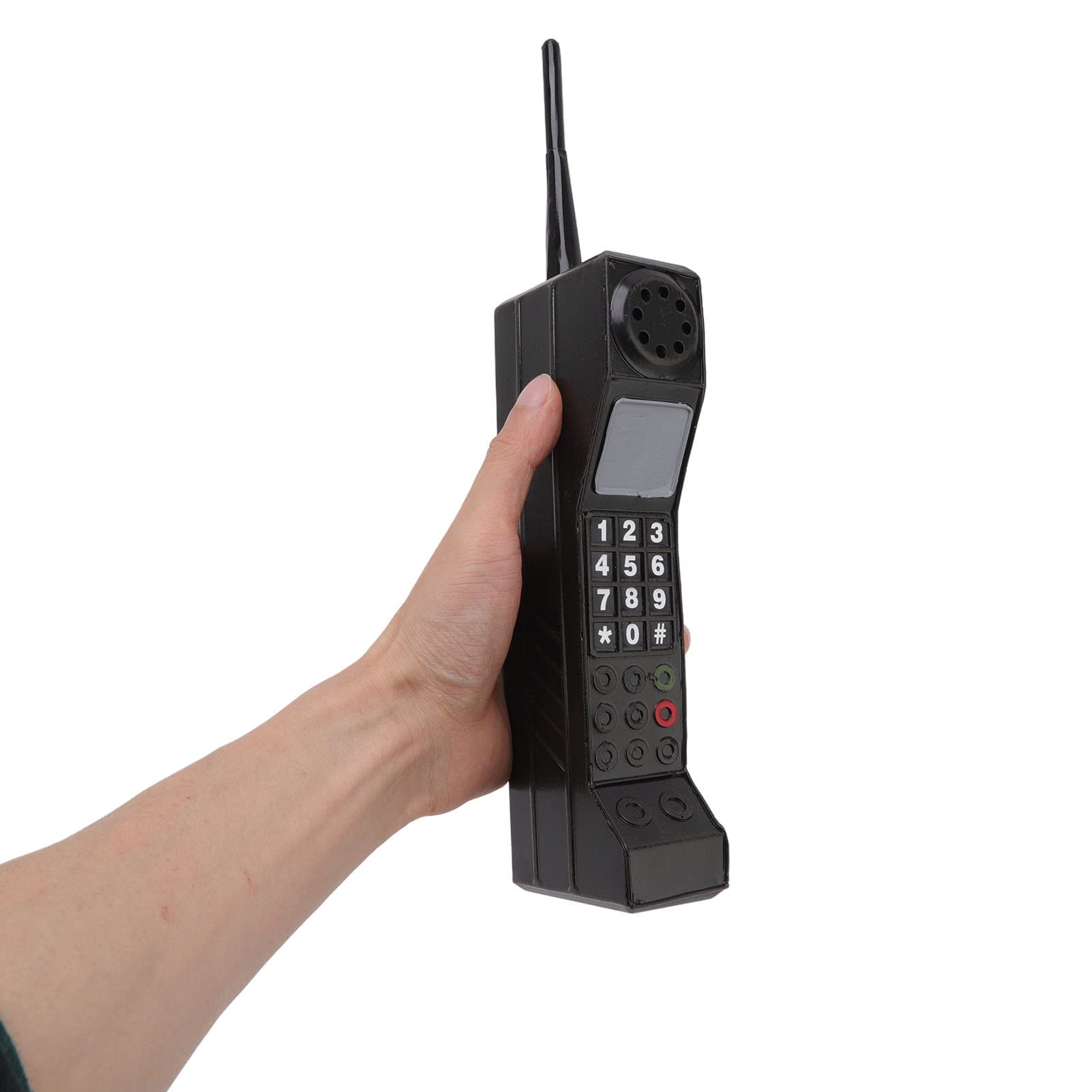 Retro telefon komórkowy wzór telefonu komórkowego, symulacja retro ceglany ornament na telefon komórkowy rekwizyty fotograficzne ozdoby do dekoracji (czarny)