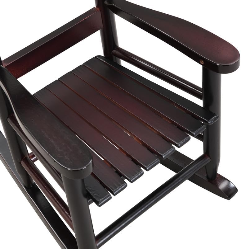 Durable ESP Children's Oak Rocking Chair, Indoor Outdoor Dual Use Toddler Rocker, Sturdy Safe Smooth Curved Design, Weather Resistant for Bedroom, Garden, Patio, Backyard and Balcony