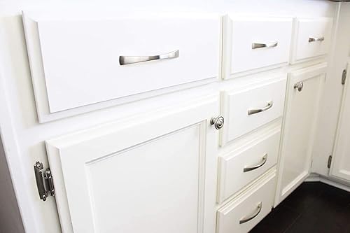 Miniatura 5 de Formosa Design Hardware - Tiradores de níquel cepillado para cajones (paquete de 50 pomos de anillo con múltiples acanaladuras)