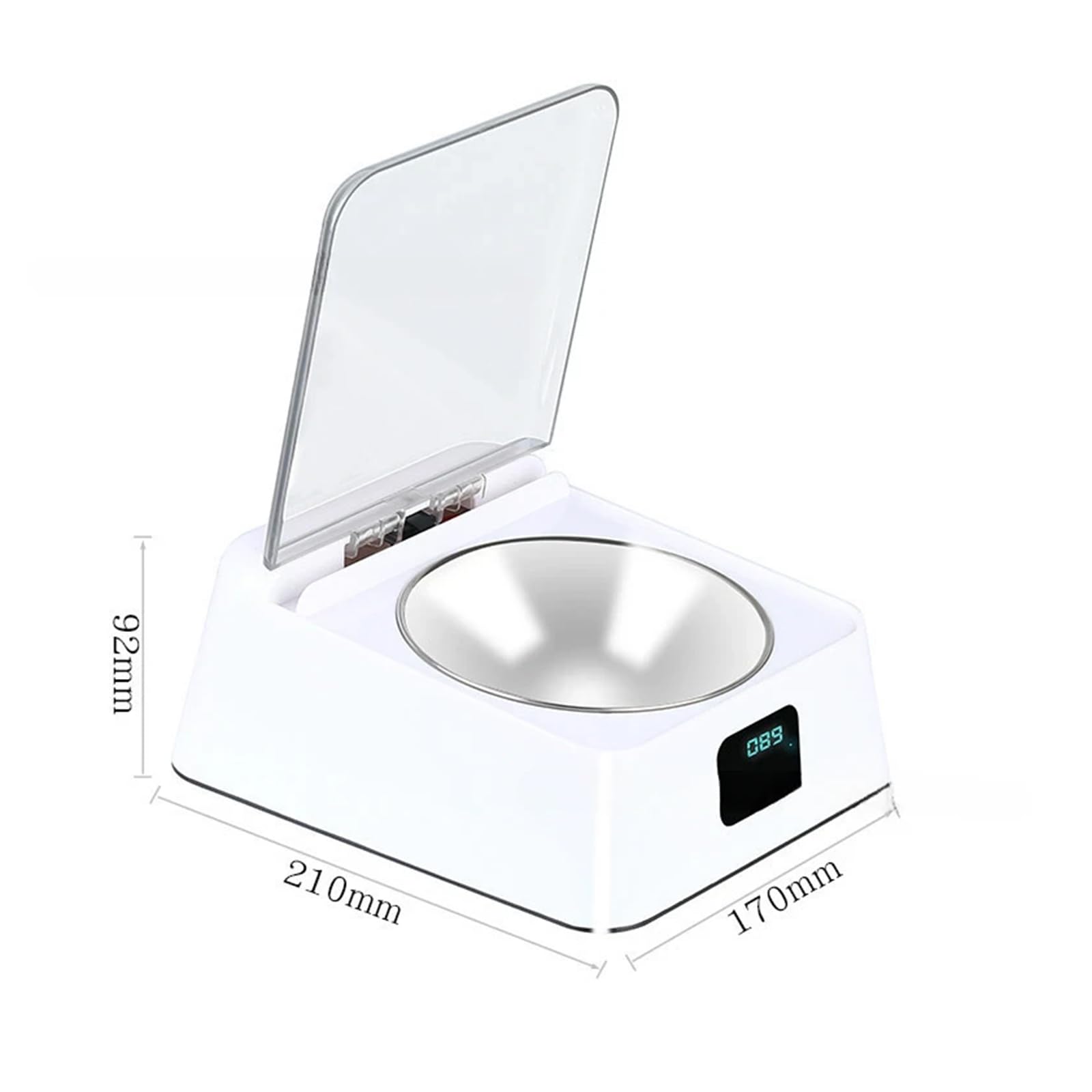 Automatic Pet Feeder Smart Cat&Dog Bowl with Infrared Sensor Lid Rechargeable, Dry or Wet Food (350ml) with Stainless Steel Bowl for Cats & Dogs Indoor Daily Feeding，2pc