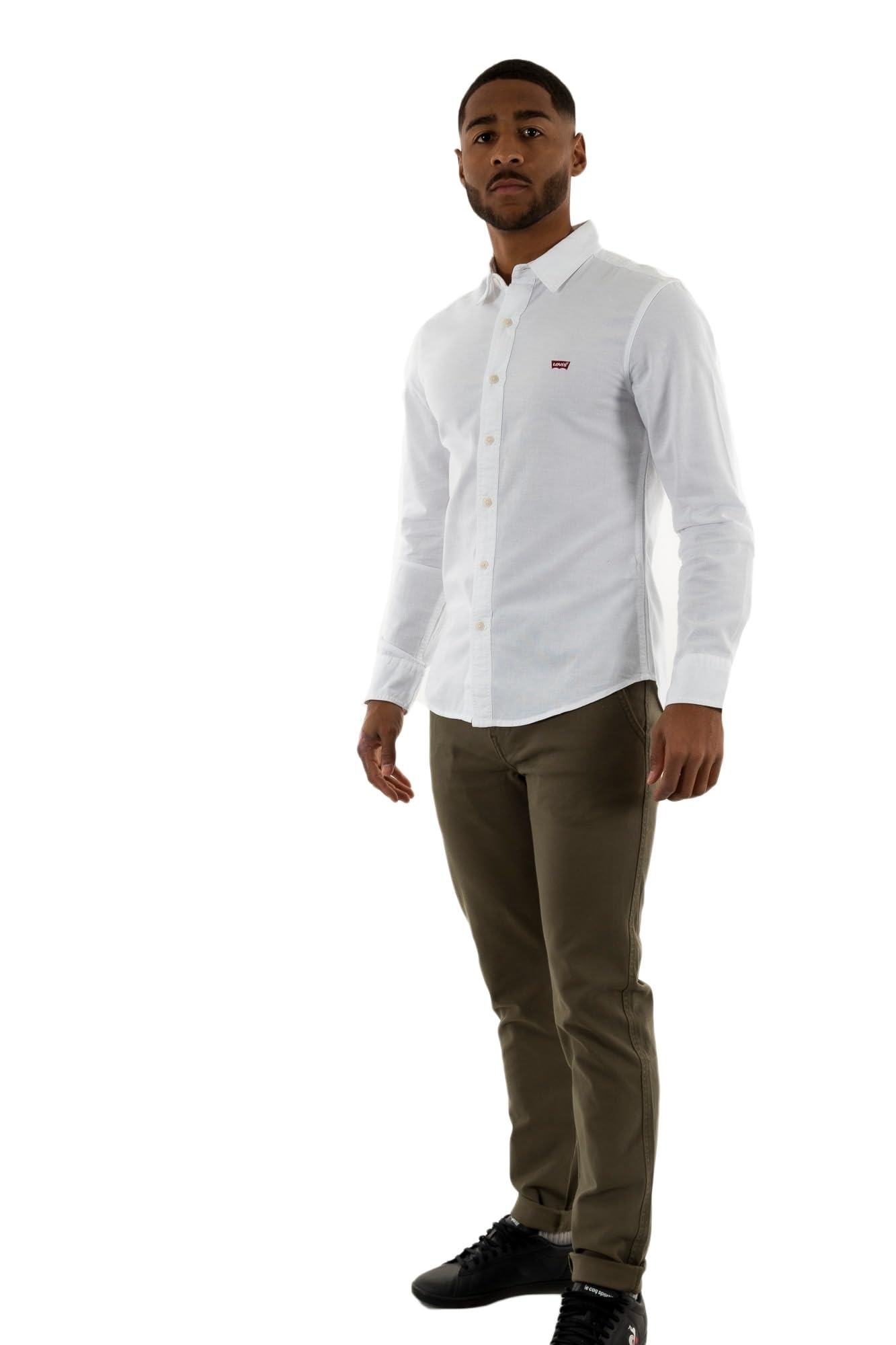 Levi's Mężczyźni Long-Sleeve Battery Housemark Slim Shirt, White, L