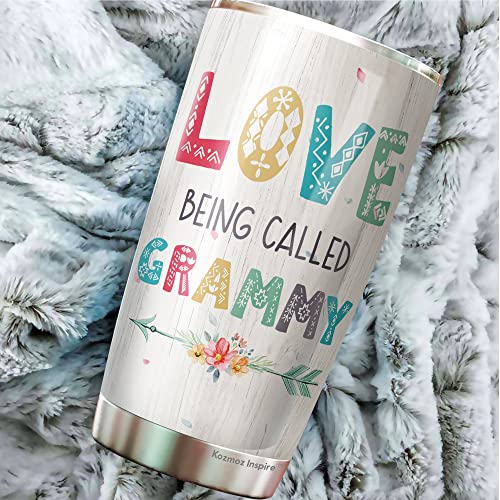 Kozmoz Inspire Love Being Called Grandma Coffee Tumbler 20oz - Gifts For Women Grandma Coffee Tumbler Mothers Day Gifts - Gift Women Grandma Gifts -Gifts From Grandson Grandkids Grandma Tumbler - Image 3