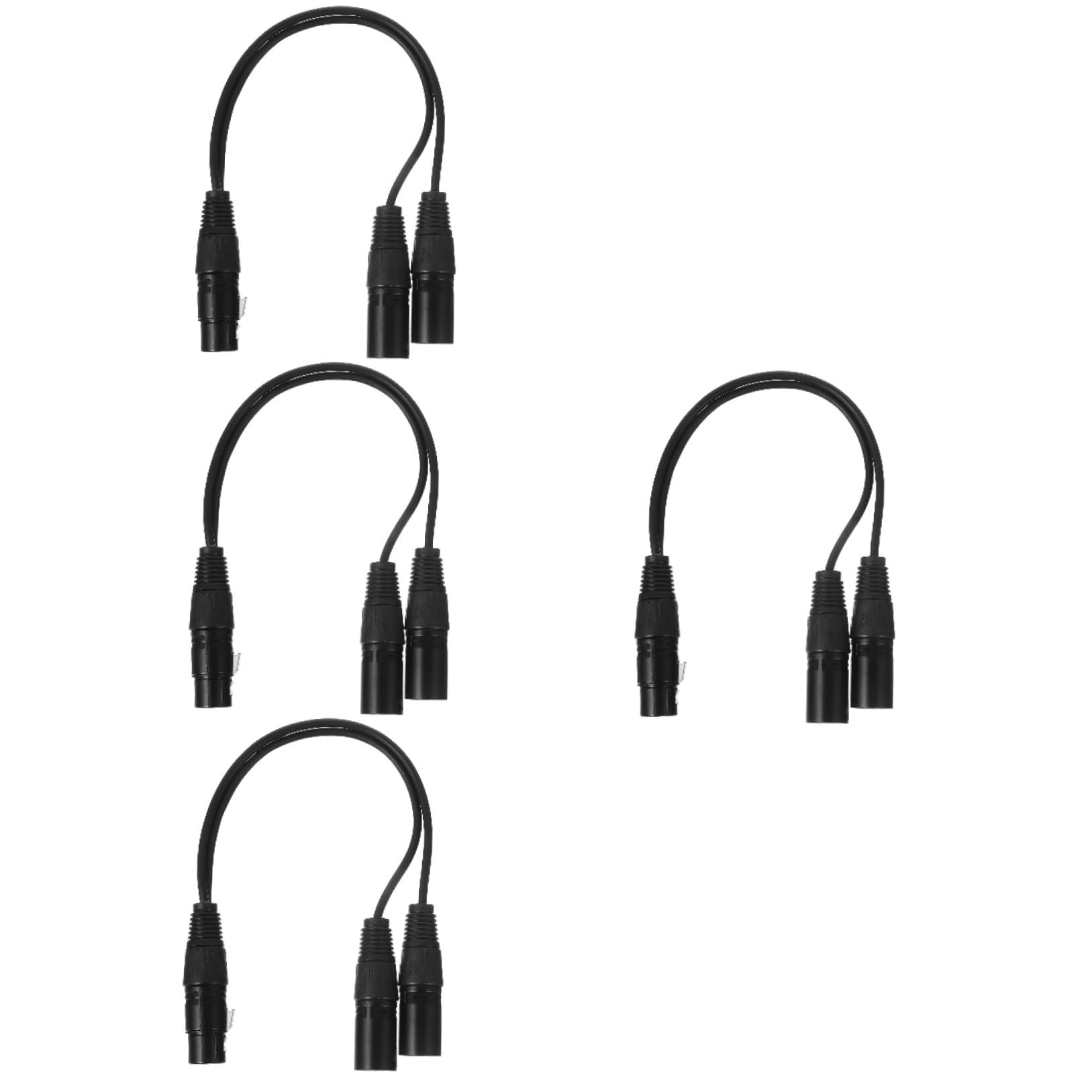 NUOBESTY 4 Stück Xlr Splitter Kabel Förmiger Adapter für Mikrofon Männlich zu Weiblich für Bühnenbeleuchtung Musikinstrumente Hohe Geräuschunterdrückend Kompatibel mit Professionellen