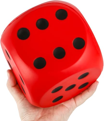 Dados de espuma de 5.9 pulgadas, grandes, gigantes rojos, dados de espuma suave kawaii, juguete educativo divertido para el hogar, aula y fiesta