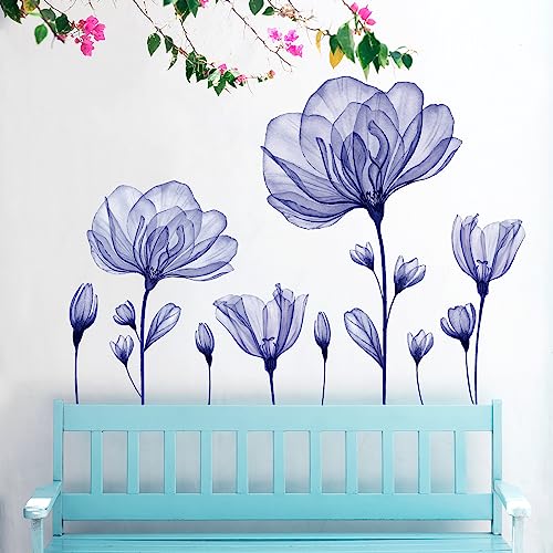 Vinilos decorativos 3D flor morada lily pack 2 hojas miniatura 7