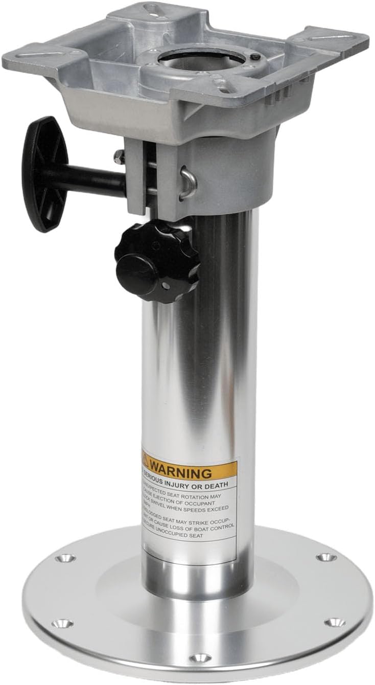 Boat accessories New Aluminum Adjustable Boat Seat Pedestal Smooth 360° Rotation,Height Adjustable from 13" to 19", High Durability, Suitable for Most Vessel Seat(Silver Pesestal)