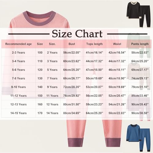 Toddler Girls 2 Piece Oufits Color Block Long Sleeve Crewneck Sweatshirt + Pants Fall Winter Clothes for Boys 2-15 Years3