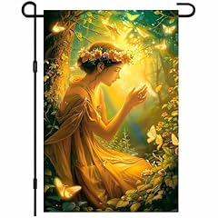 Fairy Woman Yellow Dress Forest Light
