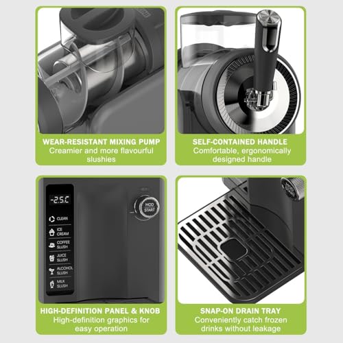 Máquina para hacer granizados, autolimpiante de 1,8 L con múltiples modos preestablecidos para uso doméstico, perfecta para batidos, cócteles y frappés