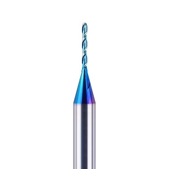 2Pcs Carbide Spiral 1/16 inch Cutting Diameter with Coating CNC Router Bit for Woodwork Detail Carving