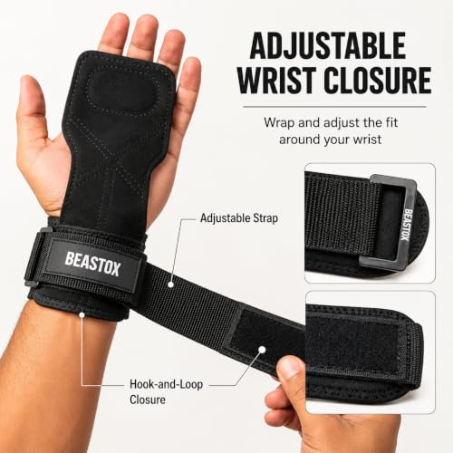 Image of Performance Lifting Straps, Premium Suede, Deadlifts, Rows, Pull-Ups, Weightlifting (Black)