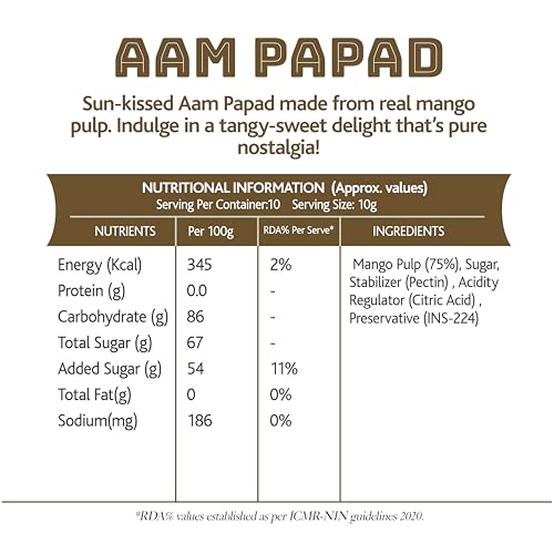 Image of JoySpoon Aam Papad | Traditional Mango Fruit Snack | Sweet & Tangy After-Meal Treat | Individually Wrapped Pieces | Pack of 2