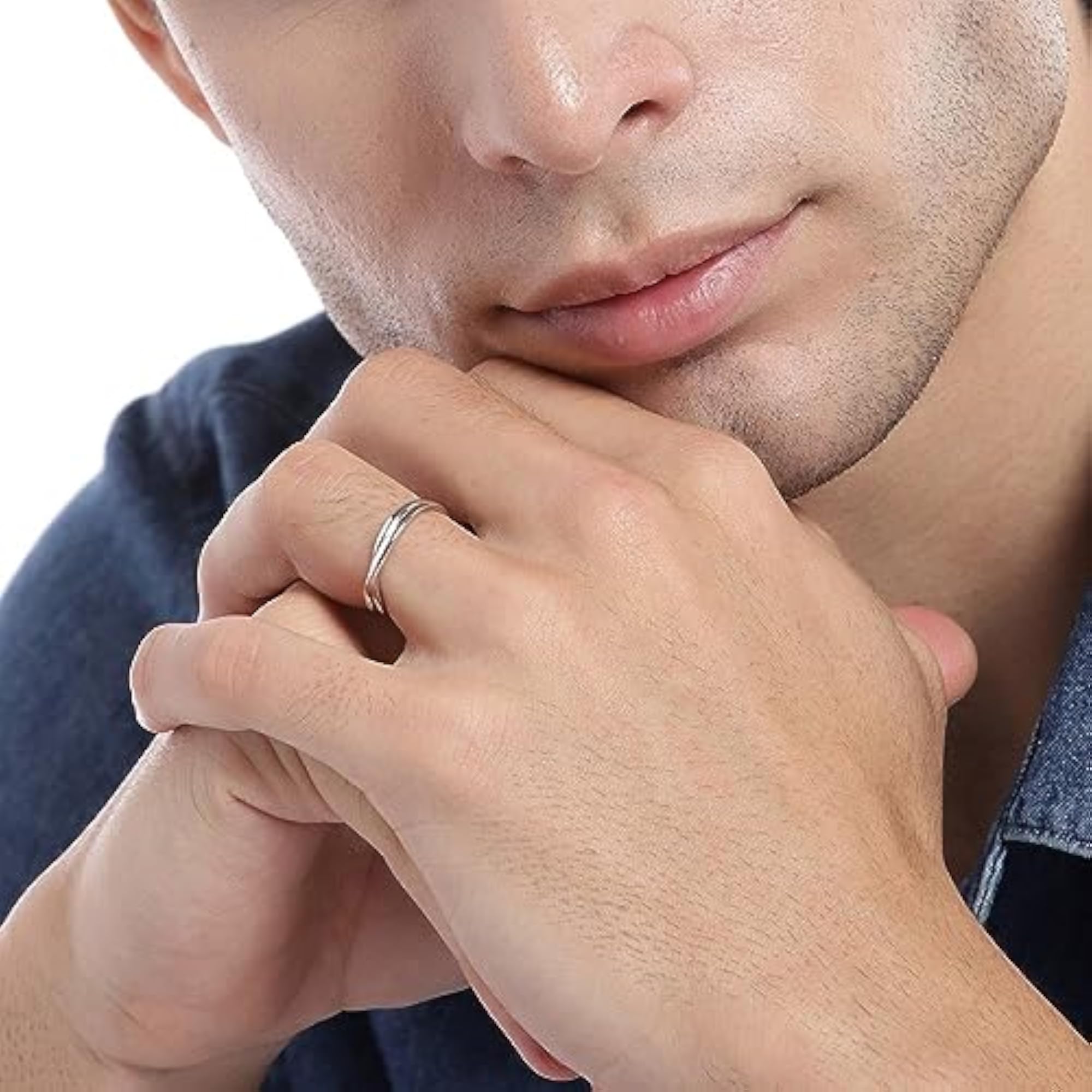 925 Sterling Silver Rhodium Plated Couple Ring Combo