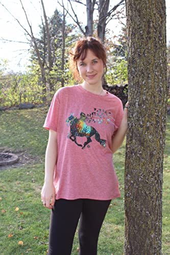 Horse Shirt For Women Western Cowgirl Shirt Vintage Horse Graphic Tees Horse Gifts For Girls Shirt Vacation Tops Pink #TOP3