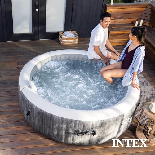 Image of INTEX PureSpa 6 Person Inflatable Hot Tub with Energy-Efficient Spa Cover