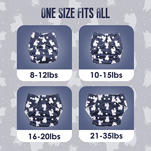 Langsprit 6 Pack Child Material Diaper with Extremely Absorbent Inserts, Child Reusable Diapers, Material Diapers New child, Washable Material Diapers, Reusable Unisex Child Diapers 2 51ODe7bVfJL